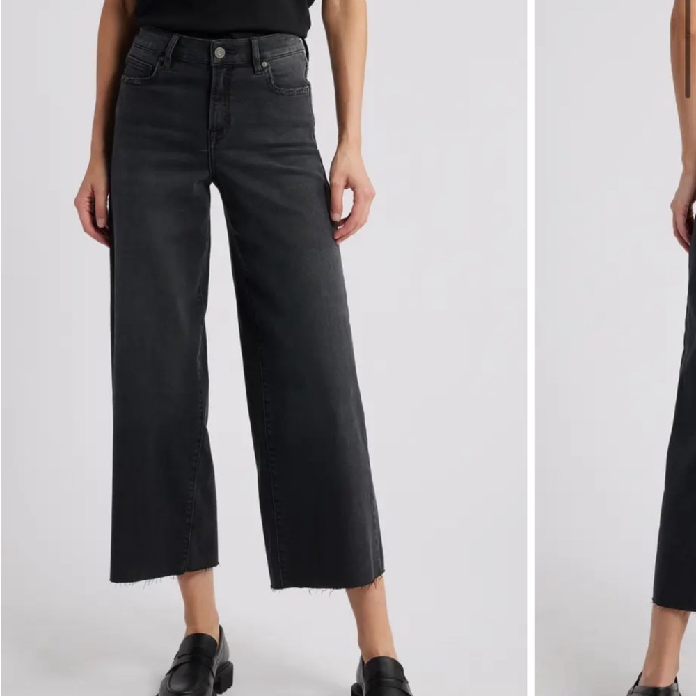 HIDDEN Raw Hem High Waisted Wide Leg Jeans BLACK. Never Worn. 25.